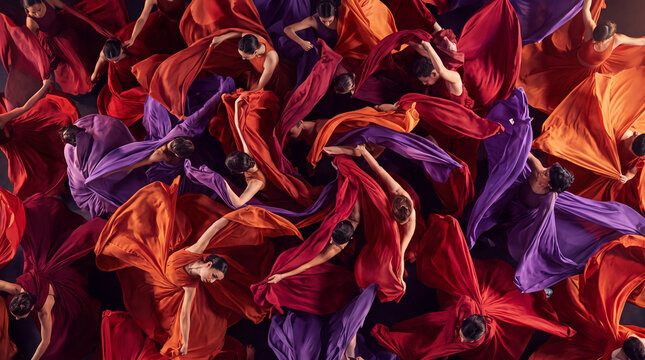 Overhead Swirl of Abstract Dancers