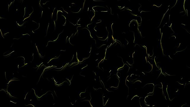 Abstract green energy wisps flowing across dark space creates a fluid motion texture.