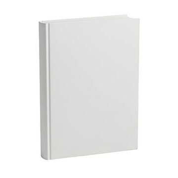 Blank white book cover standing upright