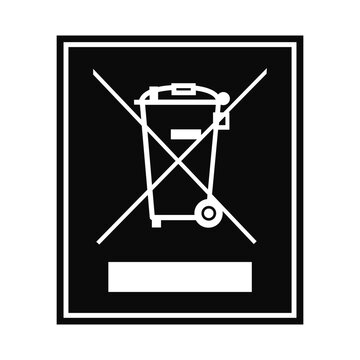 WEEE Trash bin Packaging Symbol Icon Sign