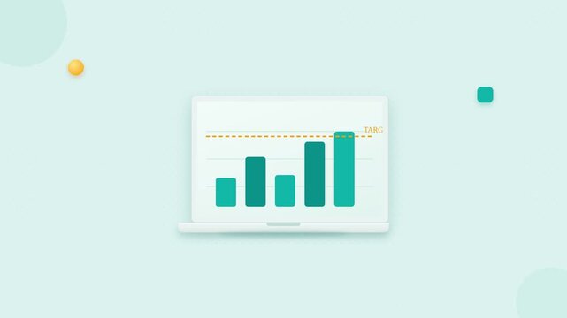 Business Motion: Dynamic Data Chart Animation Showing Growth and Progress in a Modern Office Environment.