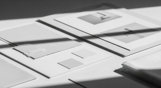 Elegant Stationery Mockup with Shadows