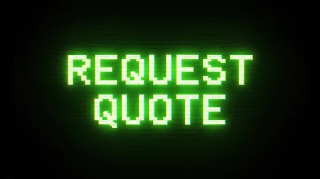 A glowing green digital text display on a dark background