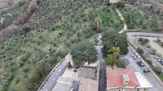 Montefalco, Umbria, Italy, aerial, drone, view