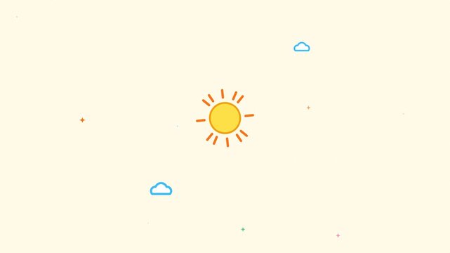 Motion of Sun and Clouds in Clear Sky Animation for Bright Day Scene.