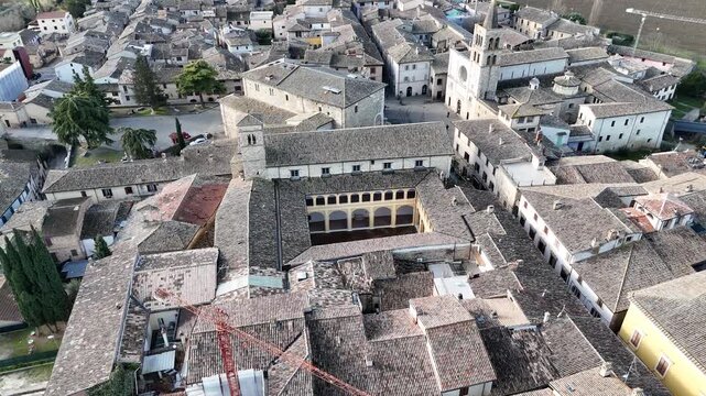 Spello, Umbria, Italy, aerial drone view