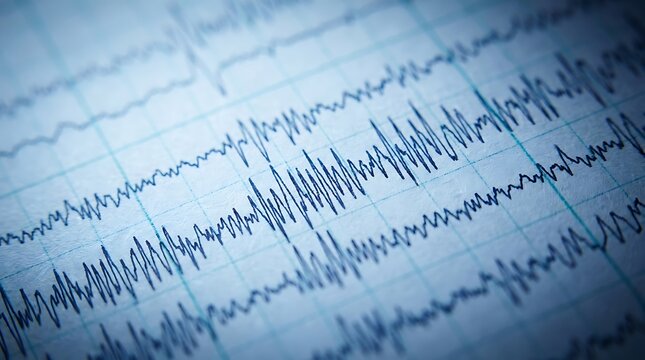 Medical EEG brain wave scan results showing neurological activity on paper graph