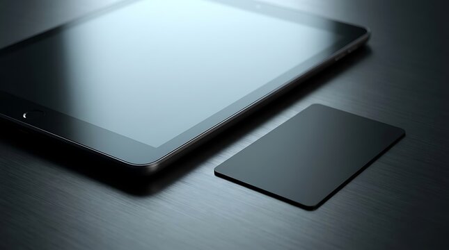 Minimalist digital device setup showcasing e-statement and financial management concepts