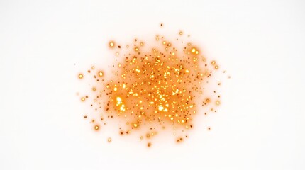 Obraz premium Bright orange sparks burst in all directions on a white background. Concept of energy, celebration, and excitement, ideal for overlay, advertising, design, and creative projects. Generative AI.