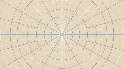 Fototapeta premium A grid of light beige with blue and white lines creating a circular pattern, suitable for a geometric background.