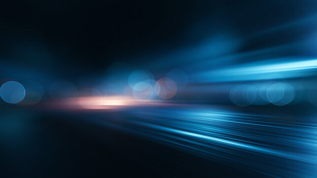 Abstract Blue Motion Blur Technology Background with Light Trails