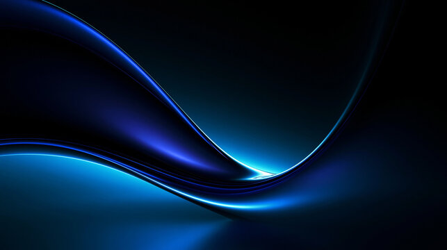 Abstract Blue Glowing Wave Background for Technology Concept