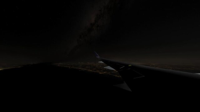 wing view at nigth with milkyway view
