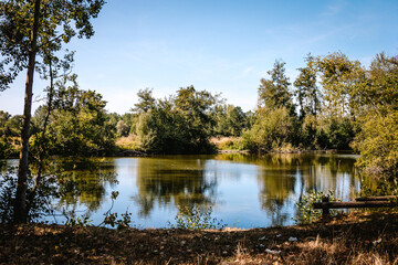 Obraz na płótnie Canvas Etang dan la campagne