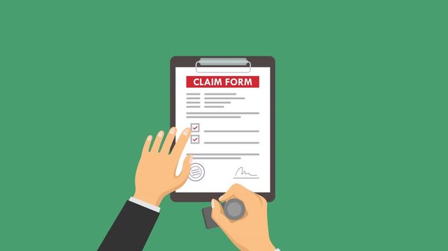 claim form rejected video animation concept