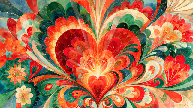 abstract, watercolor, surreal, Recalibration still the heart leans out- now it learns which doors to knock love, not martyrdom