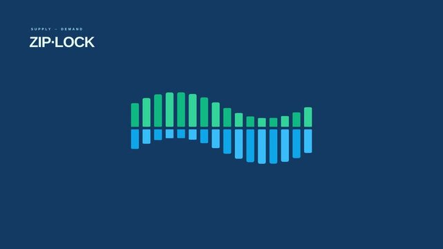 Dynamic motion of colorful audio equalizer bars in digital sound visualization video.