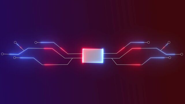 Futuristic glowing neon blank microchip digital circuit board technology background graphic illustration concept