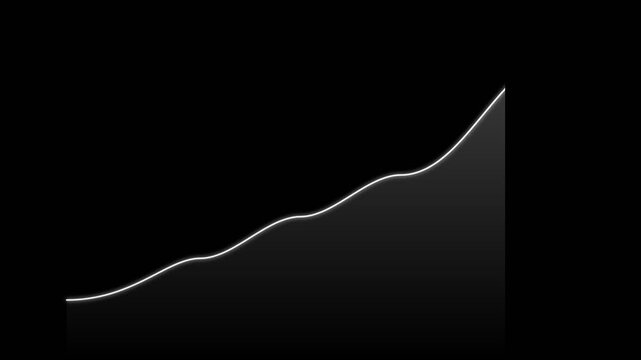 Abstract Glowing Financial Growth Curve Animation on Black Background