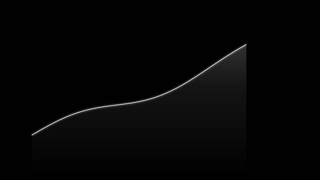 Minimalist Animated Financial Growth Chart Showing Upward Trend on Black Background