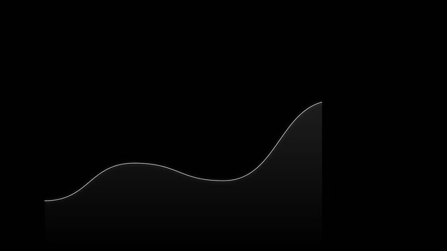 Minimalist Financial Growth Curve Chart on Black Background