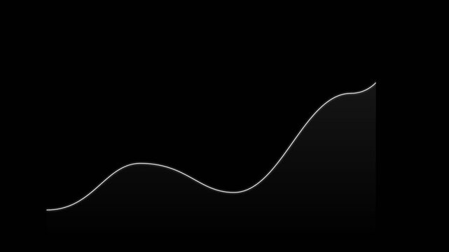 Minimalist Animated Financial Growth Graph Line on Black Background