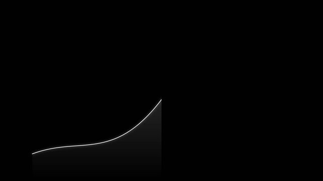 Minimalist Financial Growth Chart Animating Upward on Dark Background