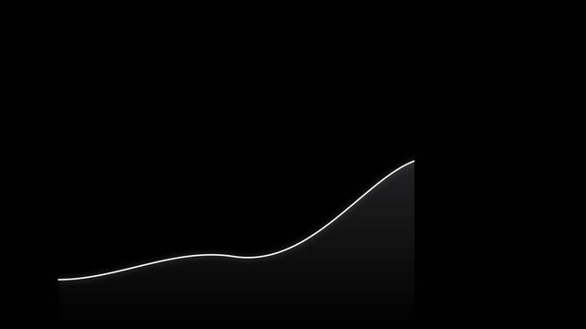 Minimalist Financial Growth Graph Rising on Clean Black Background