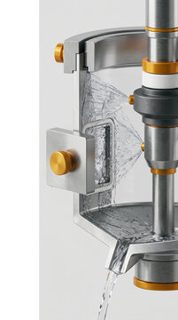 3D Render of Industrial Water Spray Nozzle and Filtration System