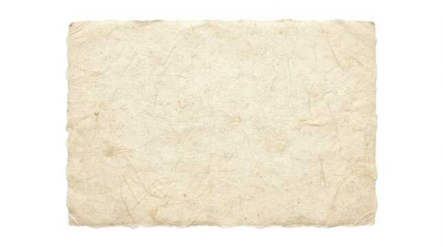 Handmade textured paper sheet isolated on white background