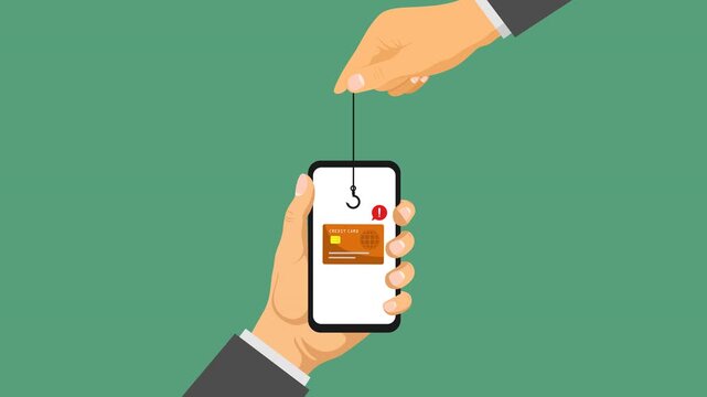 stolen credit card video animation flat concept