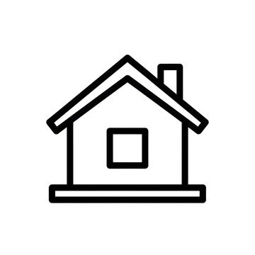 Minimalist house icon with triangular roof