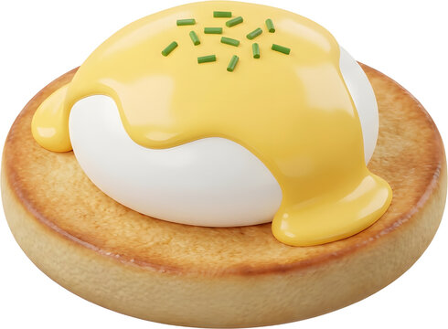 yellow sauce covering a fried egg on bread