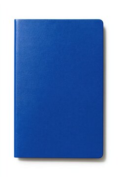 Minimalist blue passport cover on white background with sharp clipping path