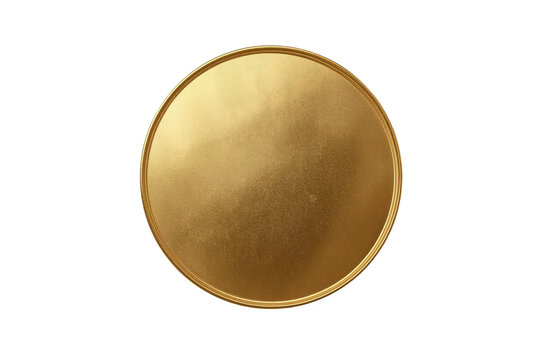 Round matte gold disc with a thin raised circular rim