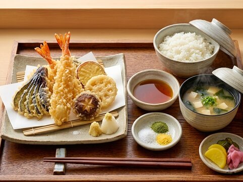 Crispy Japanese Ebi Tempura. Deep Fried Prawns. For Japanese cuisine, menu designs, and culinary concepts