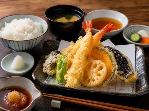 Crispy Japanese Ebi Tempura. Deep Fried Prawns. For Japanese cuisine, menu designs, and culinary concepts