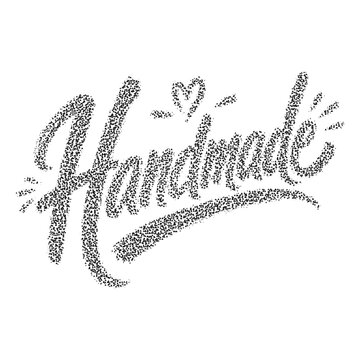 Handmade lettering with stippled dot texture handmade lettering stippled