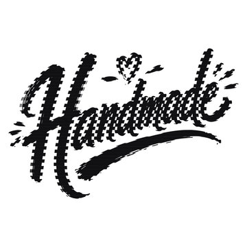 Handmade lettering with horizontal line shading handmade lettering typography