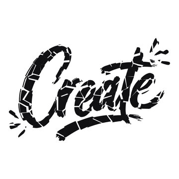 Create word in a shattered glass or broken fragment typography style