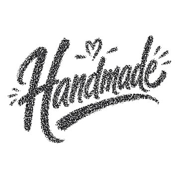 Handmade script lettering design with a small heart icon handmade lettering