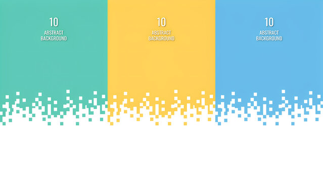 Abstract background with three colored vertical sections and pixel effect