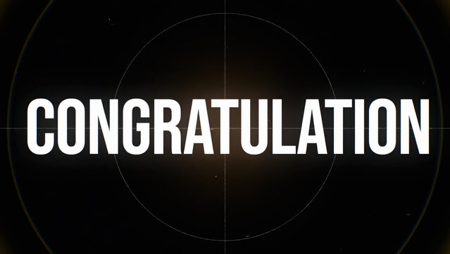 Congratulation text on dark background for celebration and achievement design.