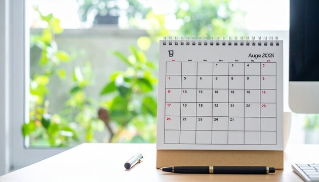 Hallo August Natur Calendar Illustration