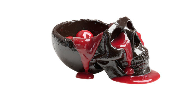 Blood dripping skull bowl for Halloween decor