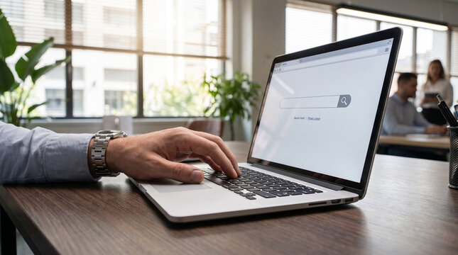 online search interface on laptop