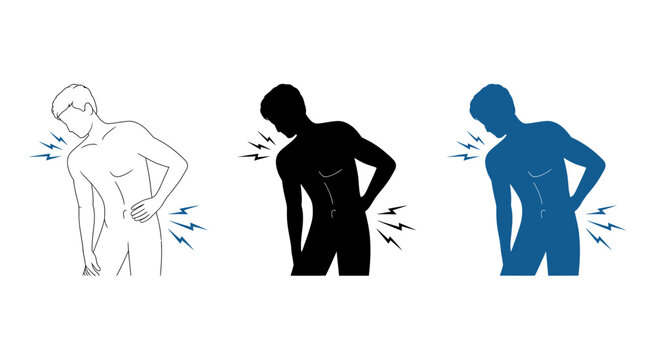 Shoulder and back pain human anatomy vector illustration