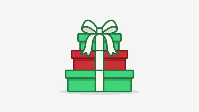 Stacked Christmas gift boxes animated in colorful festive digital motion footage