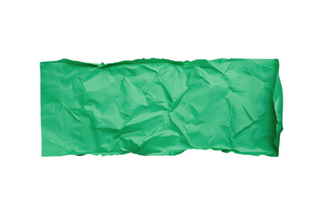 Fototapeta premium Dark green crumpled paper banner strip