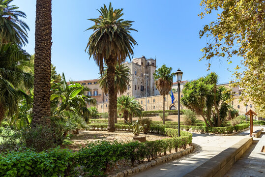 Mediterranean gardens surrounding the Norman Palace in Palermo